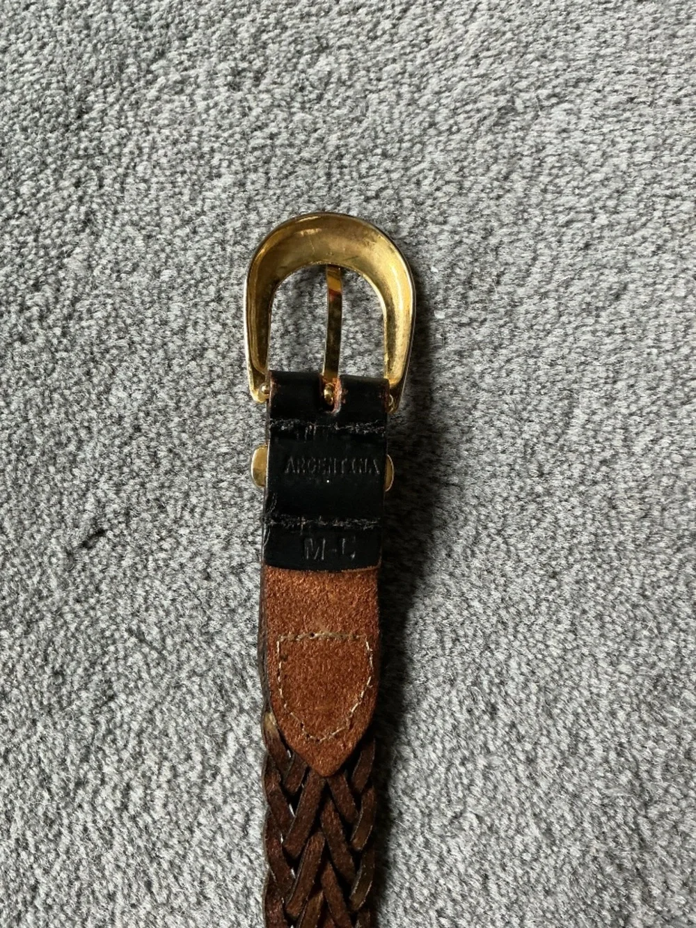 Vintage braided leather belt